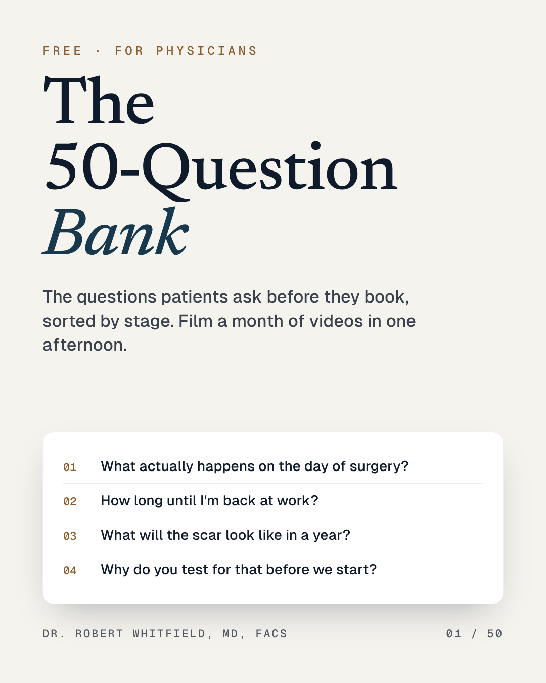The 50-Question Bank cover